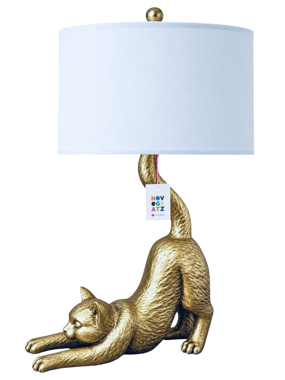 NWT Novogratz Gold Cat Decorative Table Lamp Viral